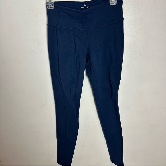 Athleta Navy Revelation Tights Women's size Small Tall Navy Blue Workout Yoga - Picture 8 of 8